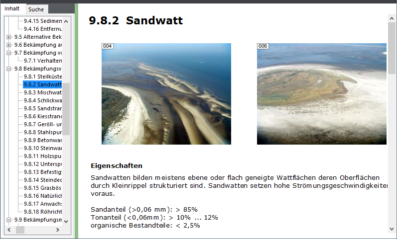 Screenshot der Darstellung von Bekämpfungsvorschlägen im Handbuch.