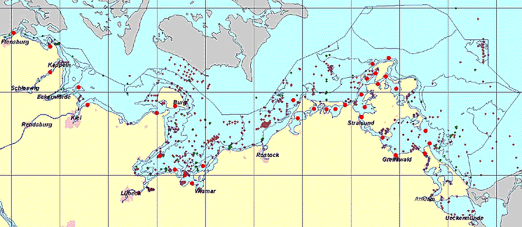 Karte der Beprobungspunkte für Makrozoobenthos