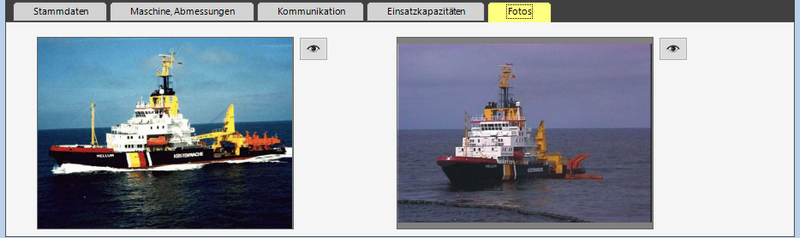 Anzeige von zwei Fotos eines Mehrzweckschiffs.